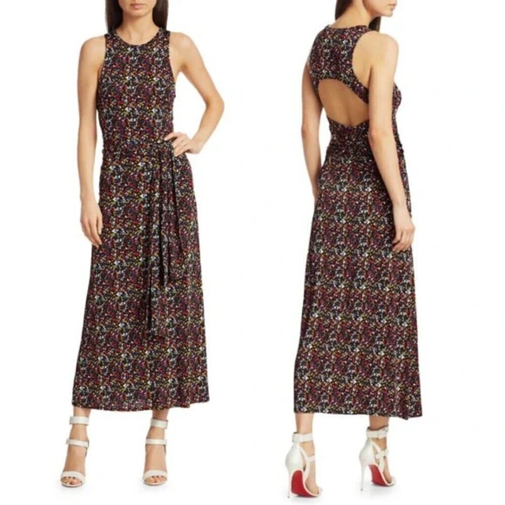 Tanya Taylor Octavia Floral Maxi Dress Size Small Open Back Stretch Comfy